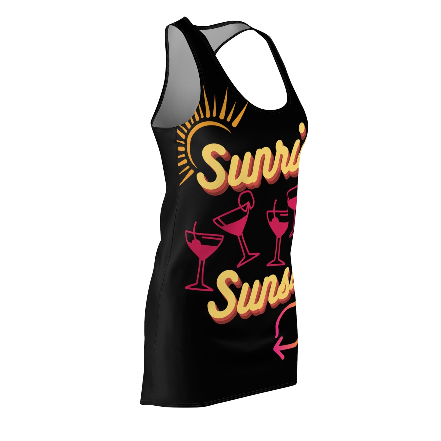 Beach Wear 02 Cut & Sew Racerback Dress (Black)