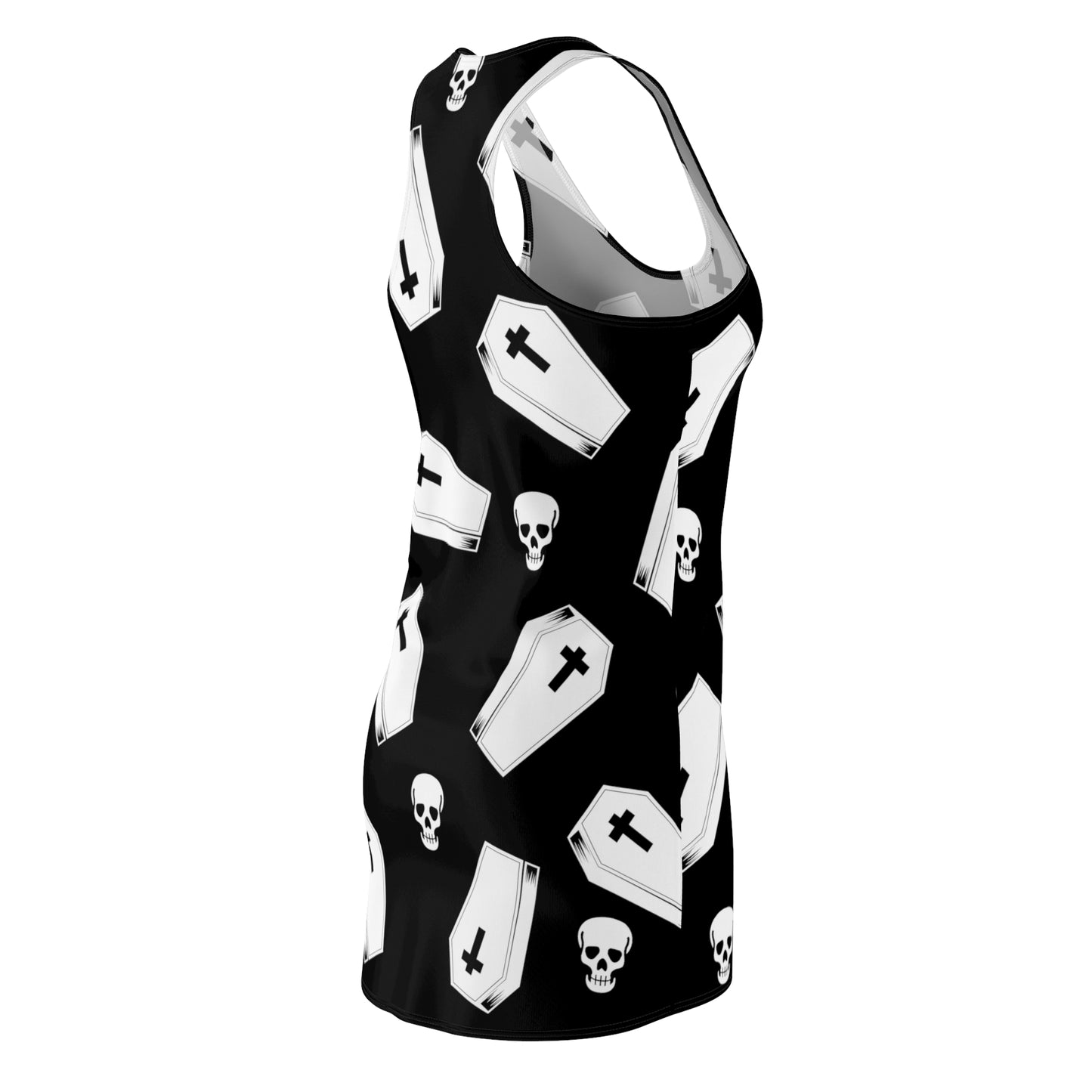 Coffin and Skull Cut & Sew Racerback Dress