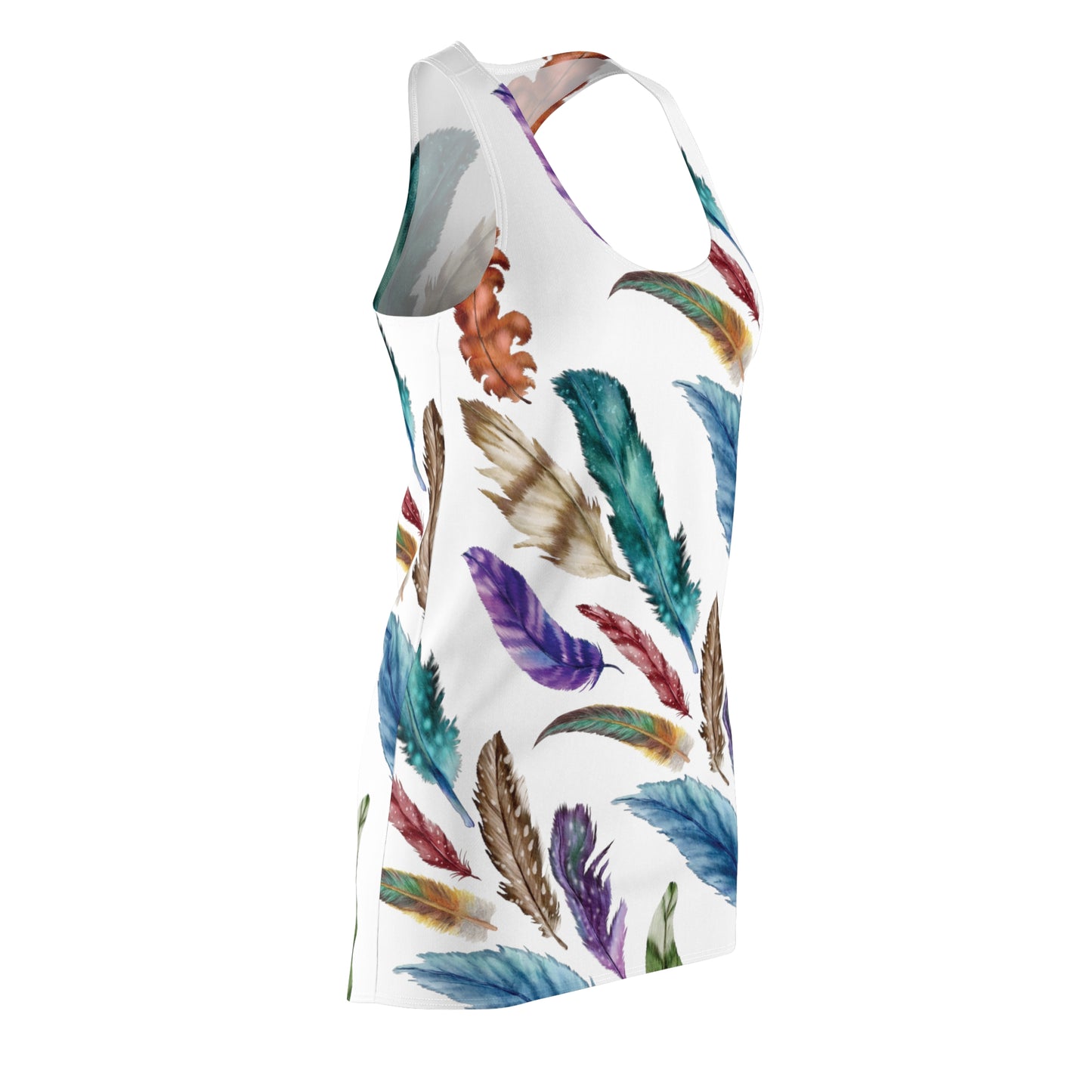 Colorful Feathers Cut & Sew Racerback Dress