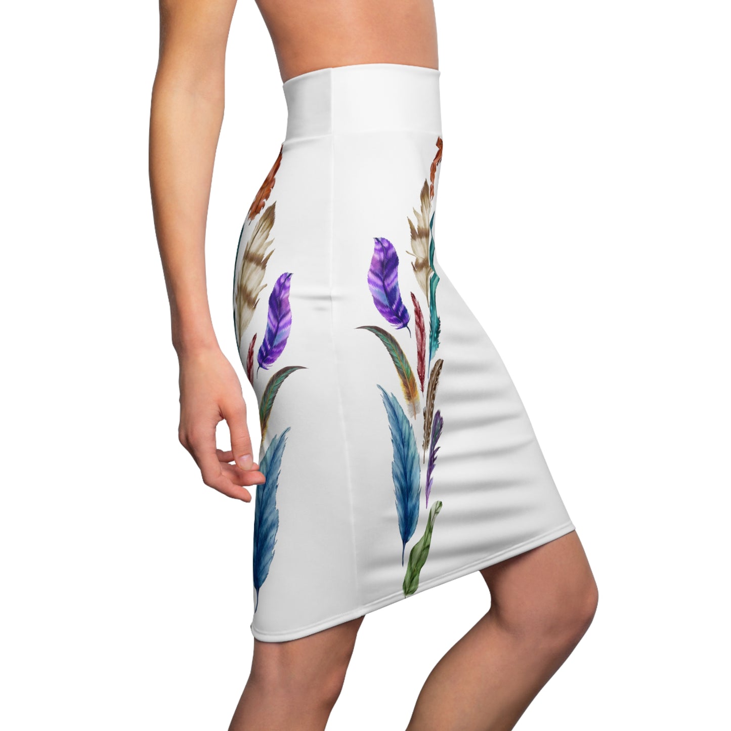 Feathered Pencil Skirt