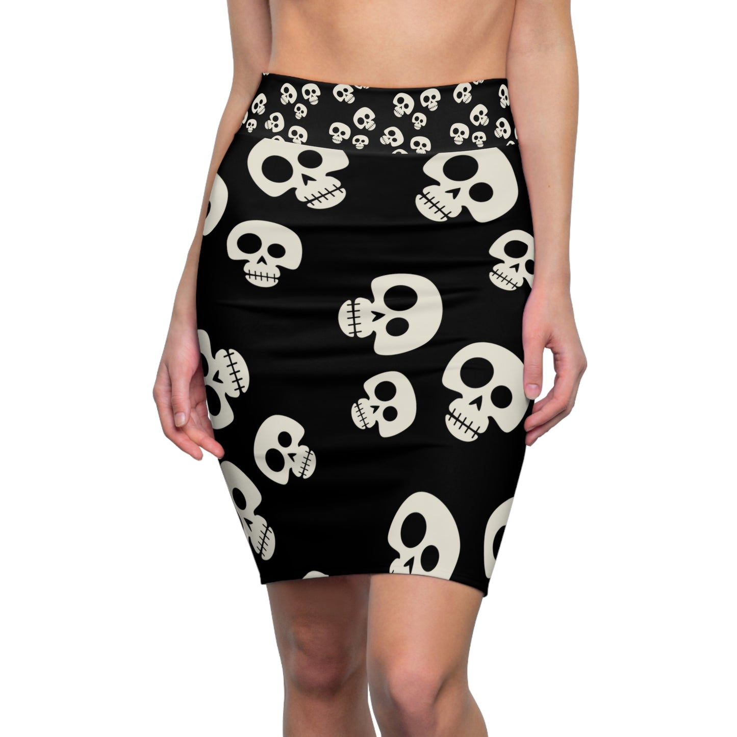 Halloween - Spooky Skulls - Pencil Skirt