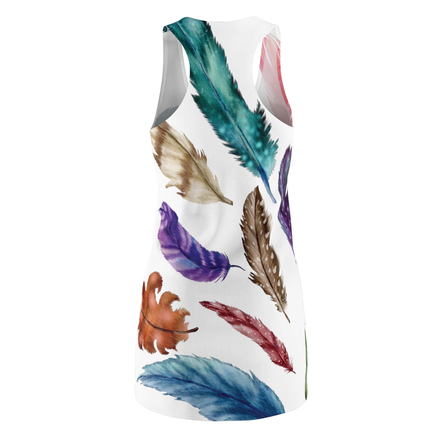 Large Feathers Cut & Sew Racerback Dress