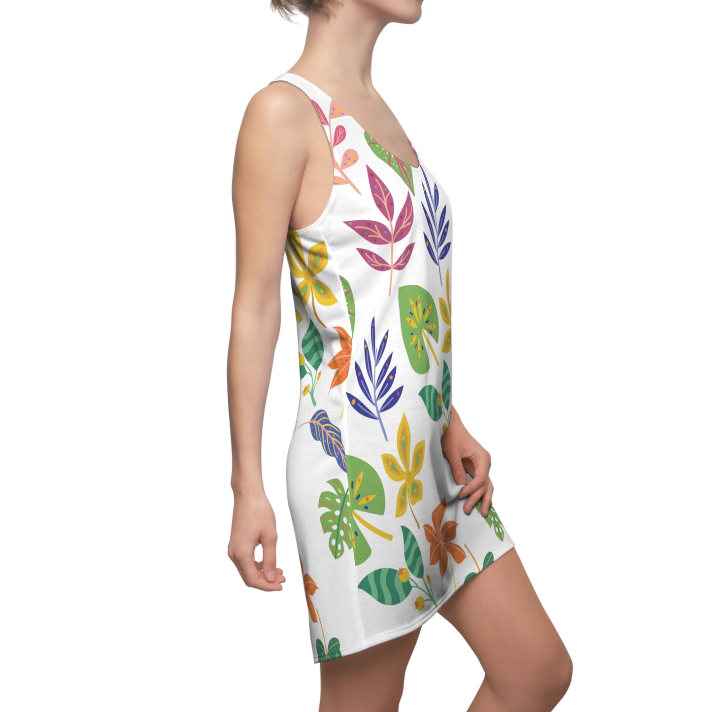 Colorful Leaves Cut & Sew Racerback Dress