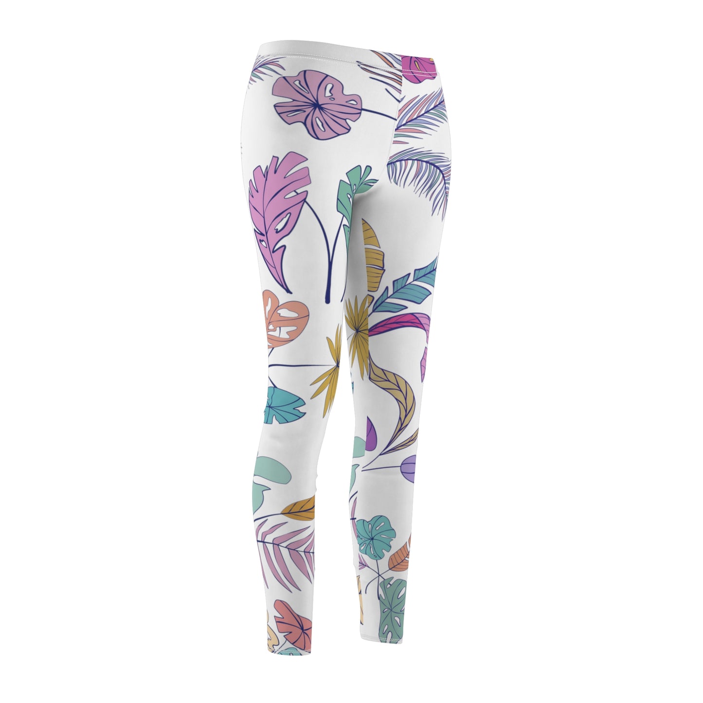 Pastel Leaves Cut & Sew Casual Leggings
