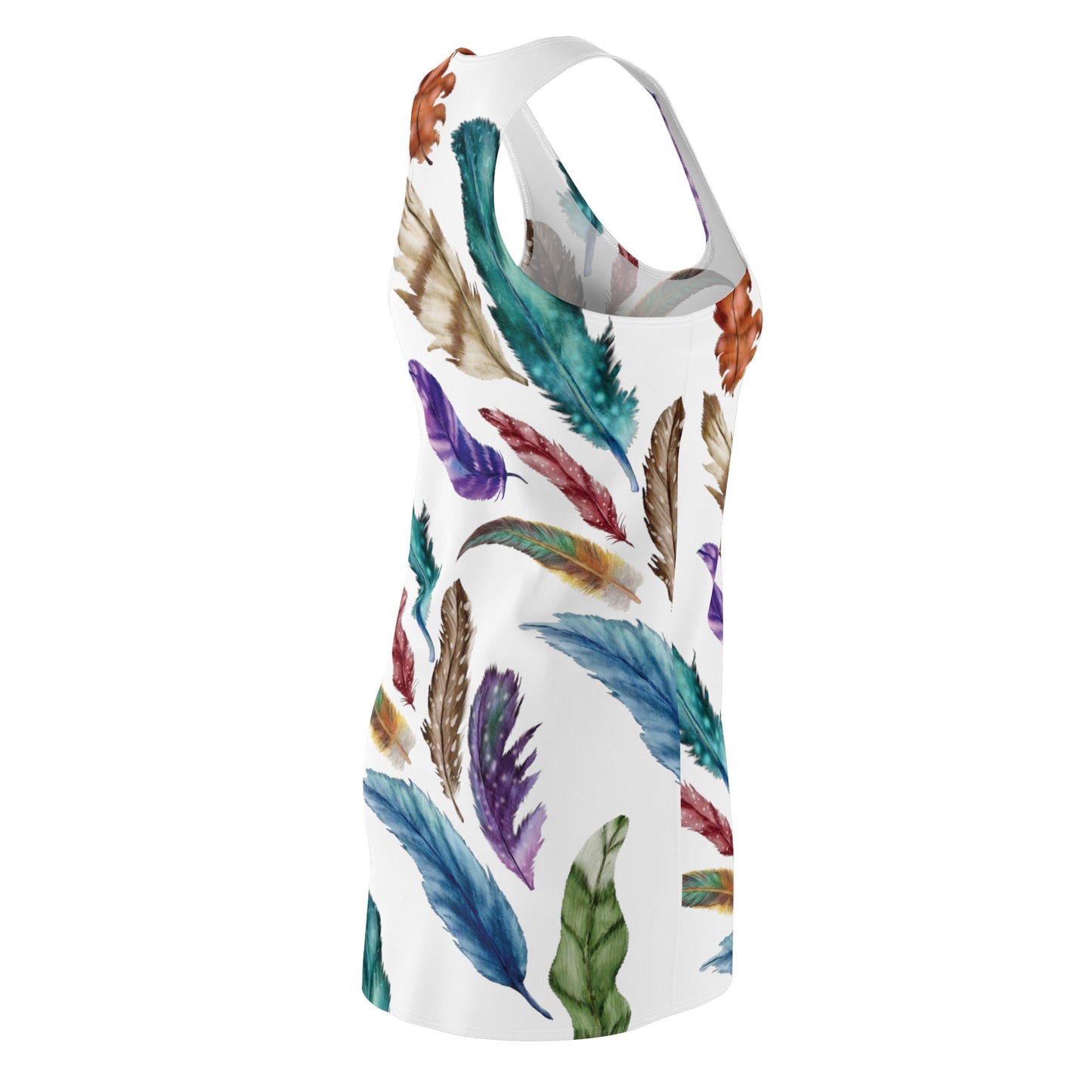 Colorful Feathers Cut & Sew Racerback Dress