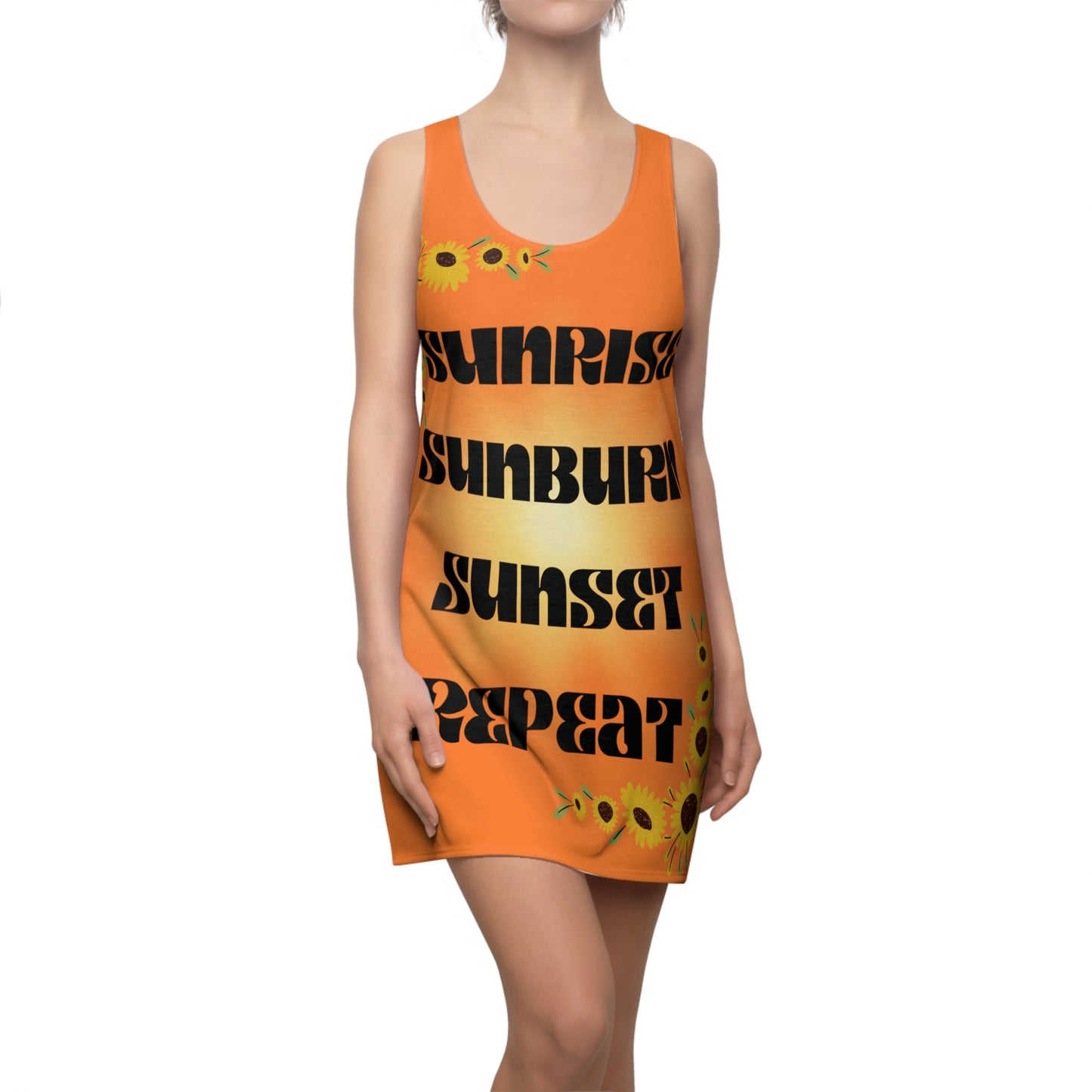 Beach Wear Cut & Sew Racerback Dress (Orange)