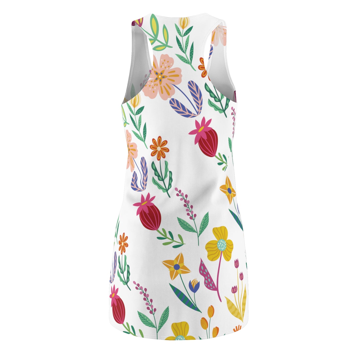Colorful Flowers Cut & Sew Racerback Dress