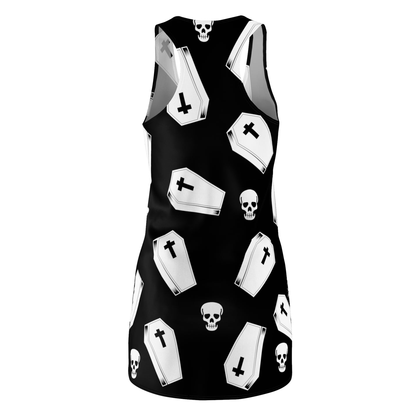 Coffin and Skull Cut & Sew Racerback Dress