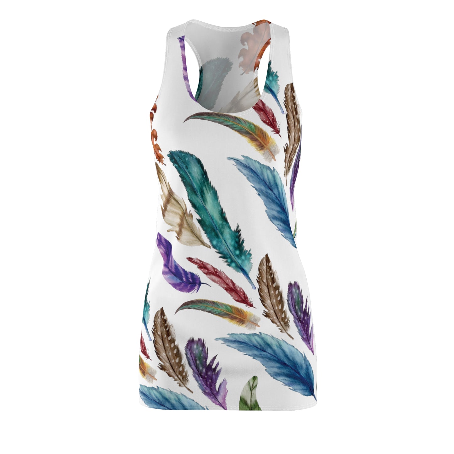 Colorful Feathers Cut & Sew Racerback Dress