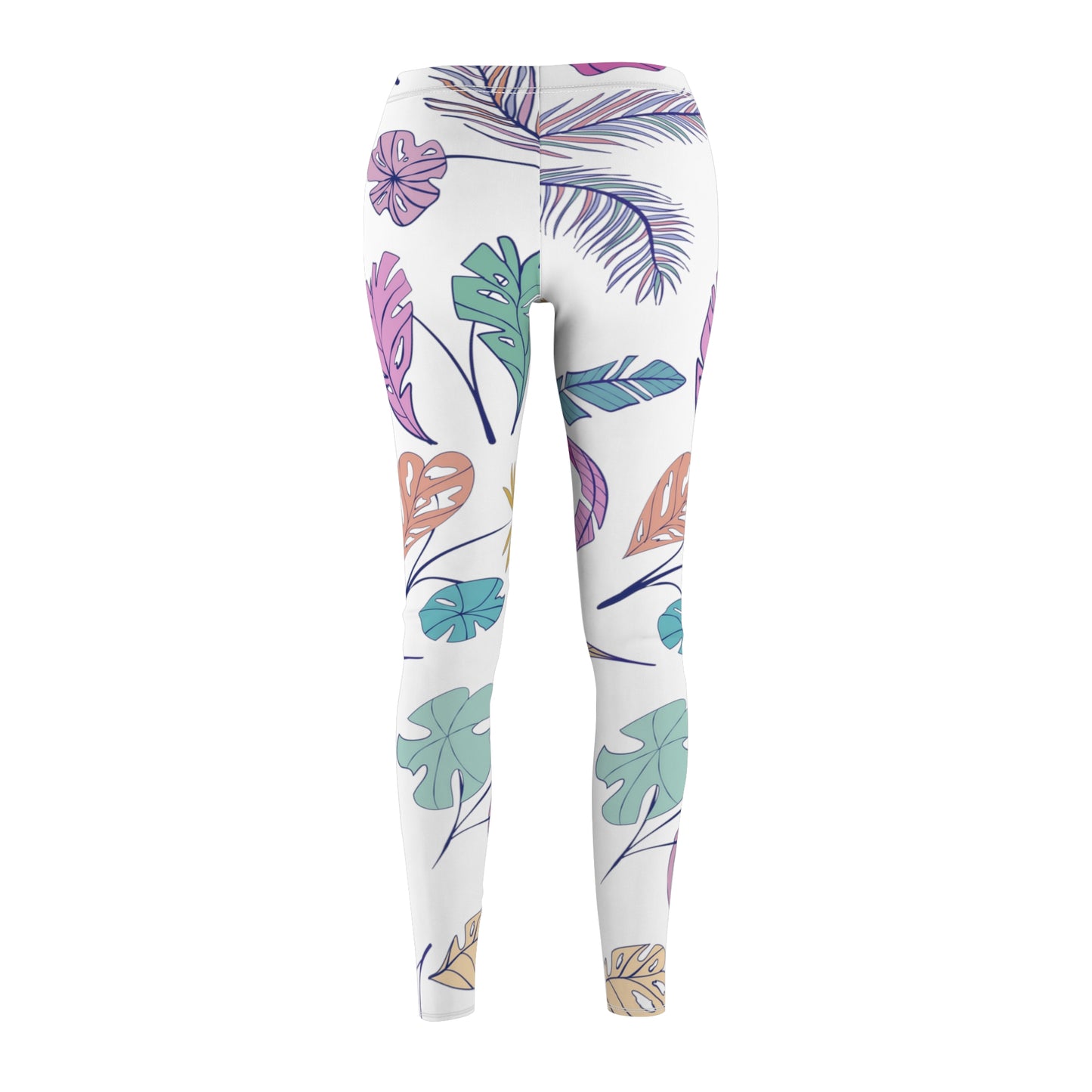 Pastel Leaves Cut & Sew Casual Leggings