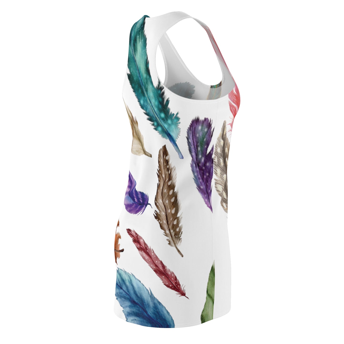 Large Feathers Cut & Sew Racerback Dress