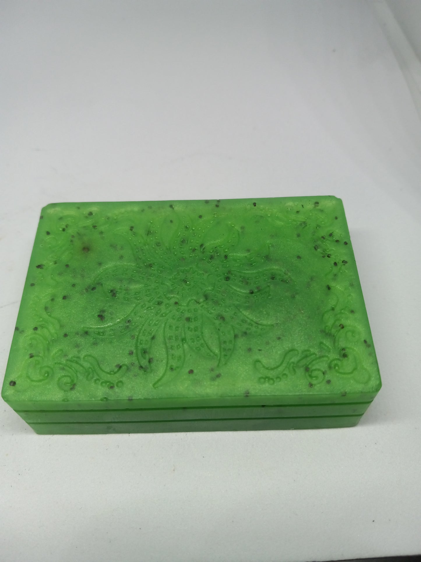 Green Tea and Cucumber - Hand Poured Exfoliating Olive Oil / Hemp Seed Oil Soap