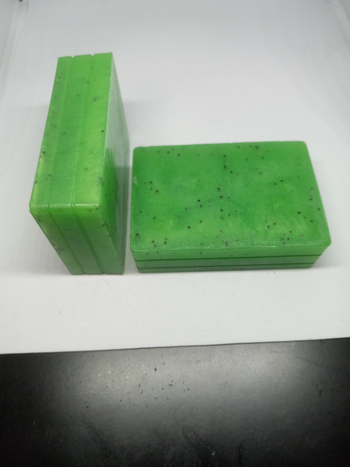 Green Tea and Cucumber - Hand Poured Exfoliating Olive Oil / Hemp Seed Oil Soap