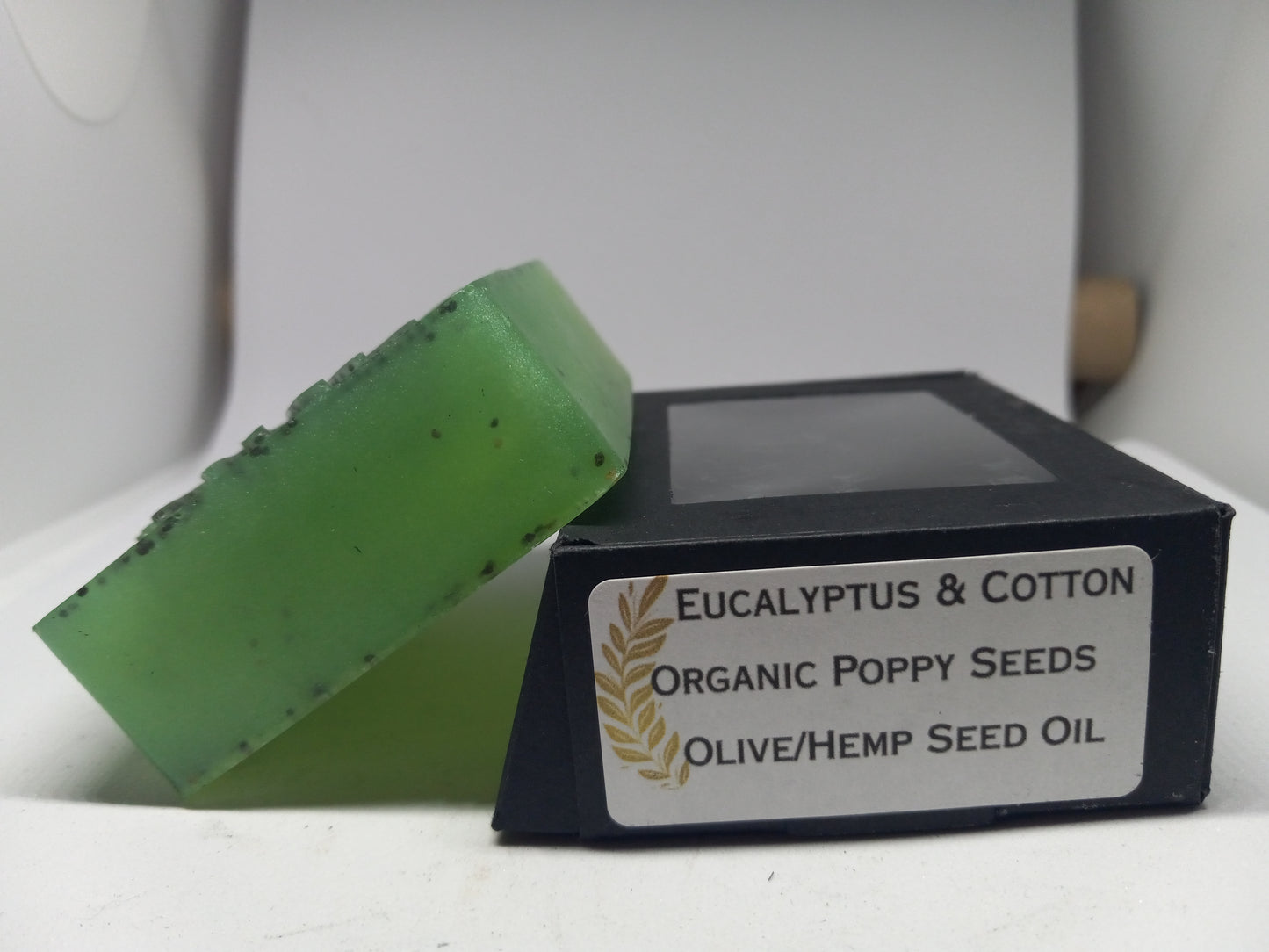 Eucalyptus and Cotton - Hand Poured Exfoliating Olive Oil / Hemp Seed Oil soap