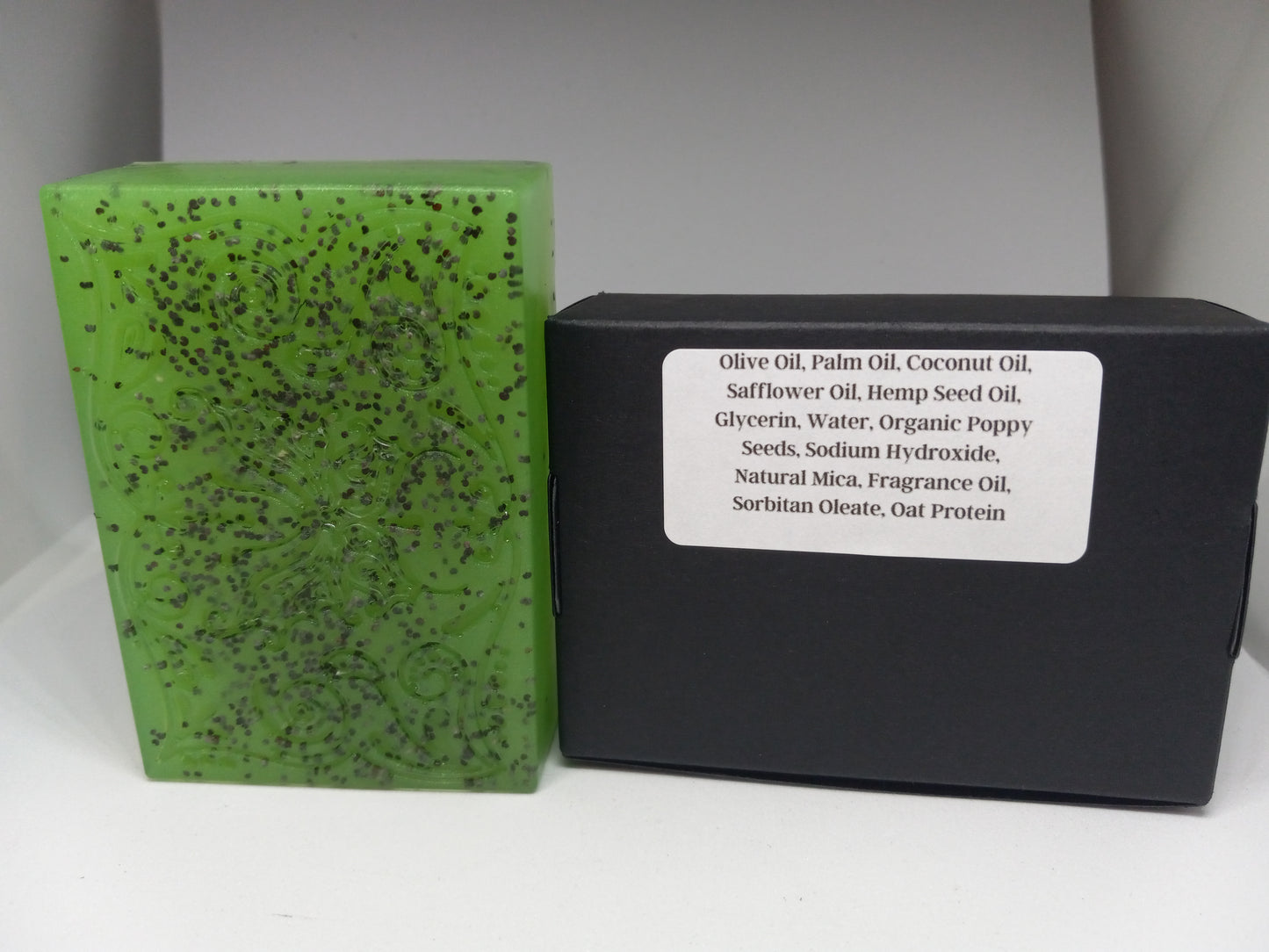 Green Tea and Cucumber - Hand Poured Exfoliating Olive Oil / Hemp Seed Oil Soap