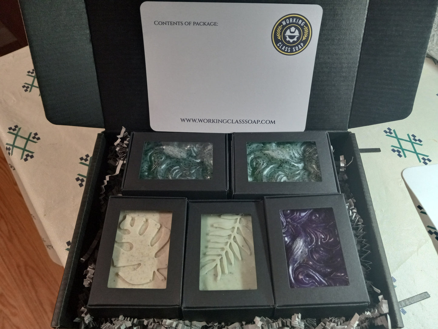 Soaps in image may vary