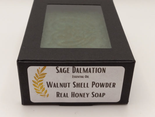 Sage Dalmatian  - Hand Poured Exfoliating Honey Soap