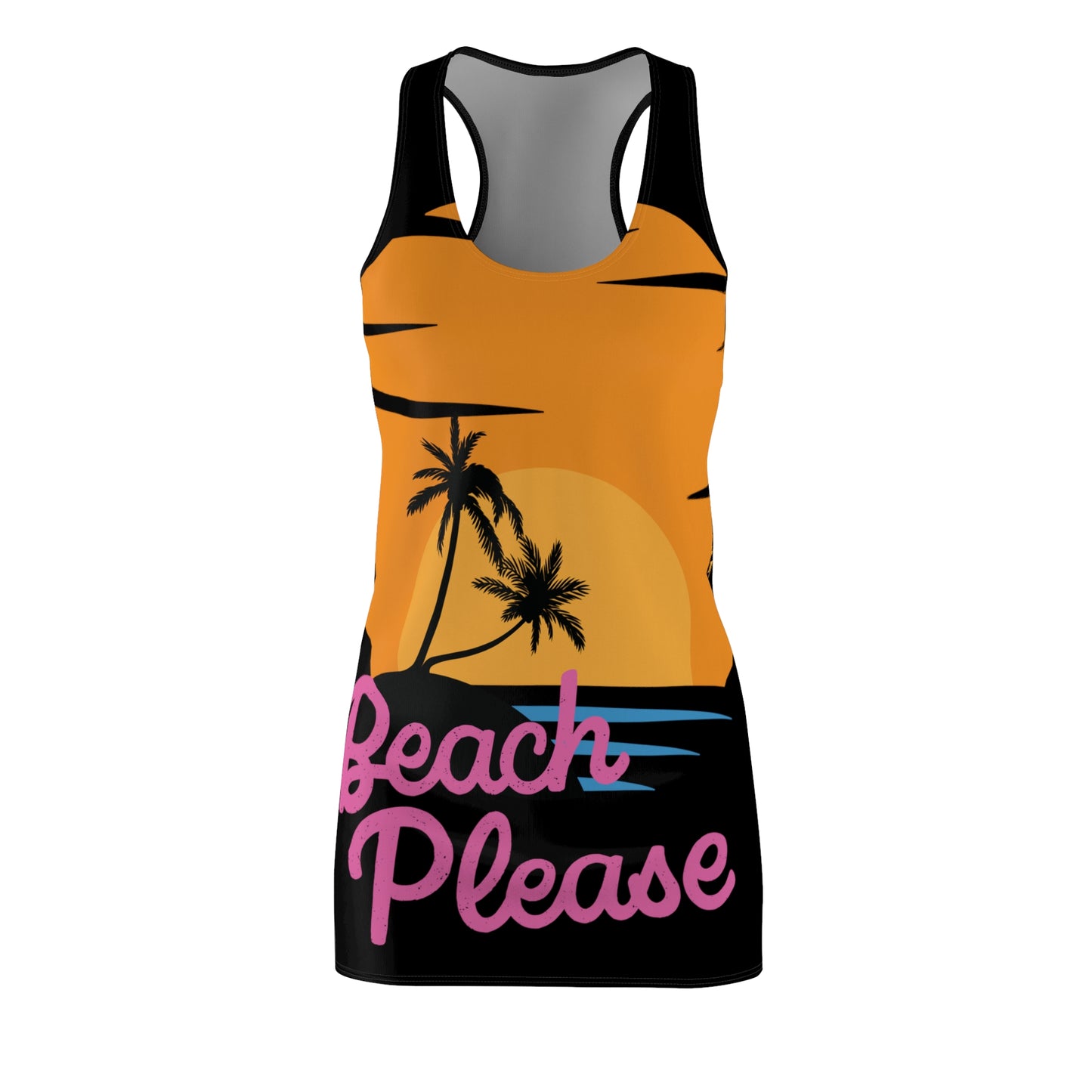 Beach Please Cut & Sew Racerback Dress (Black)