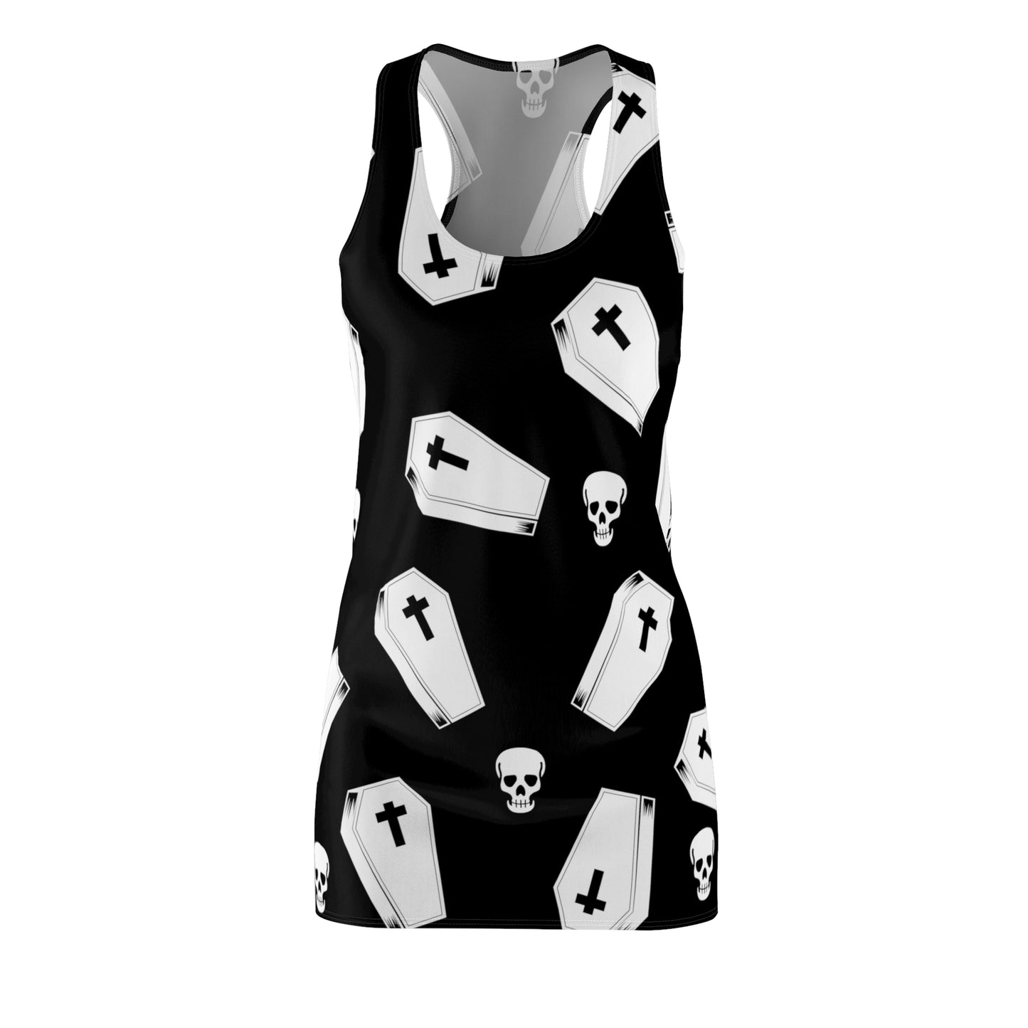 Coffin and Skull Cut & Sew Racerback Dress