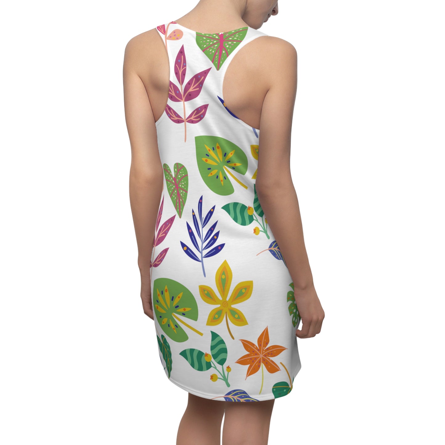 Colorful Leaves Cut & Sew Racerback Dress