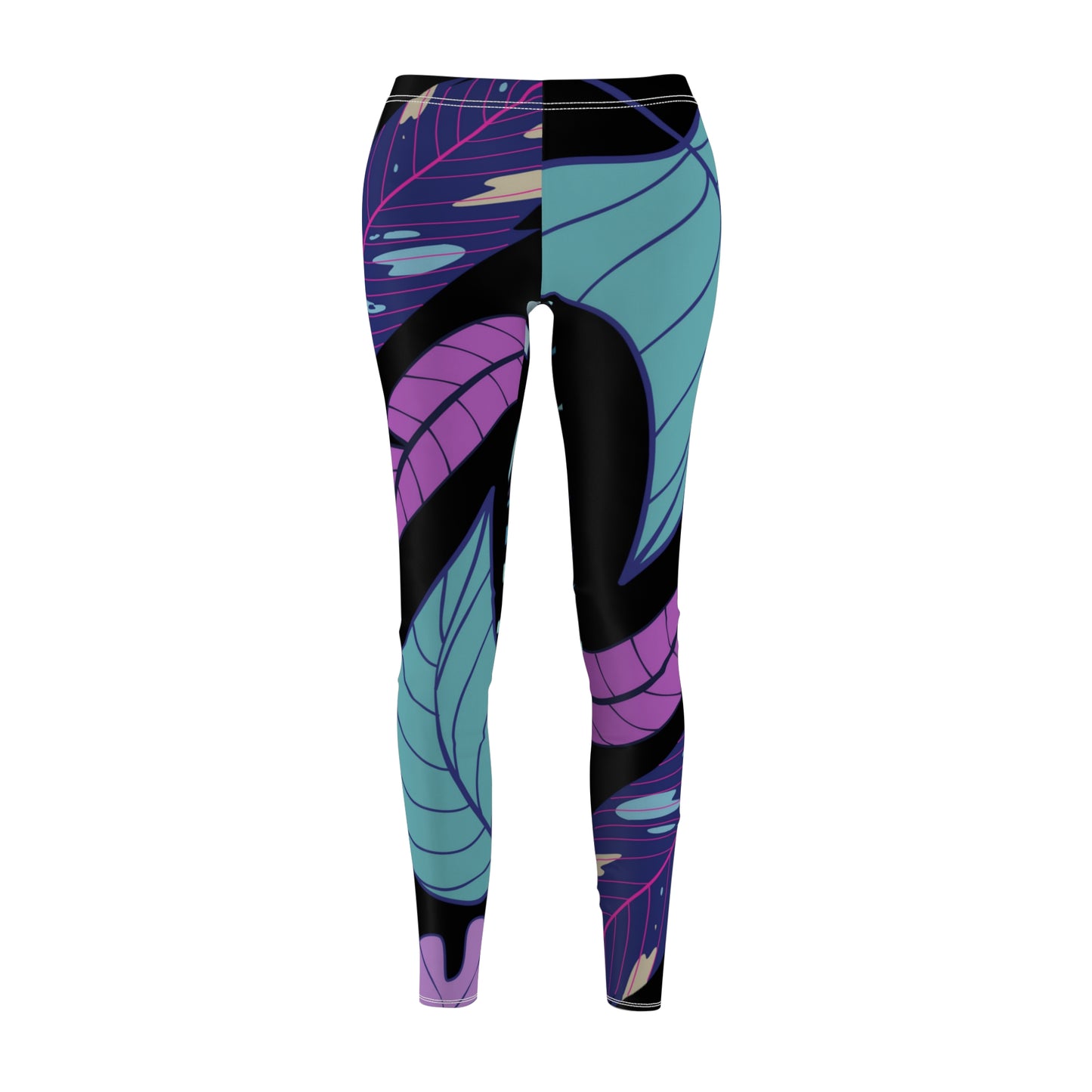 Large Jungle Leaves Cut & Sew Casual Leggings