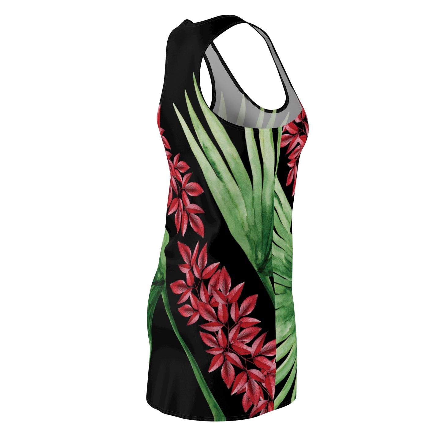 Red Flowers Cut & Sew Racerback Dress