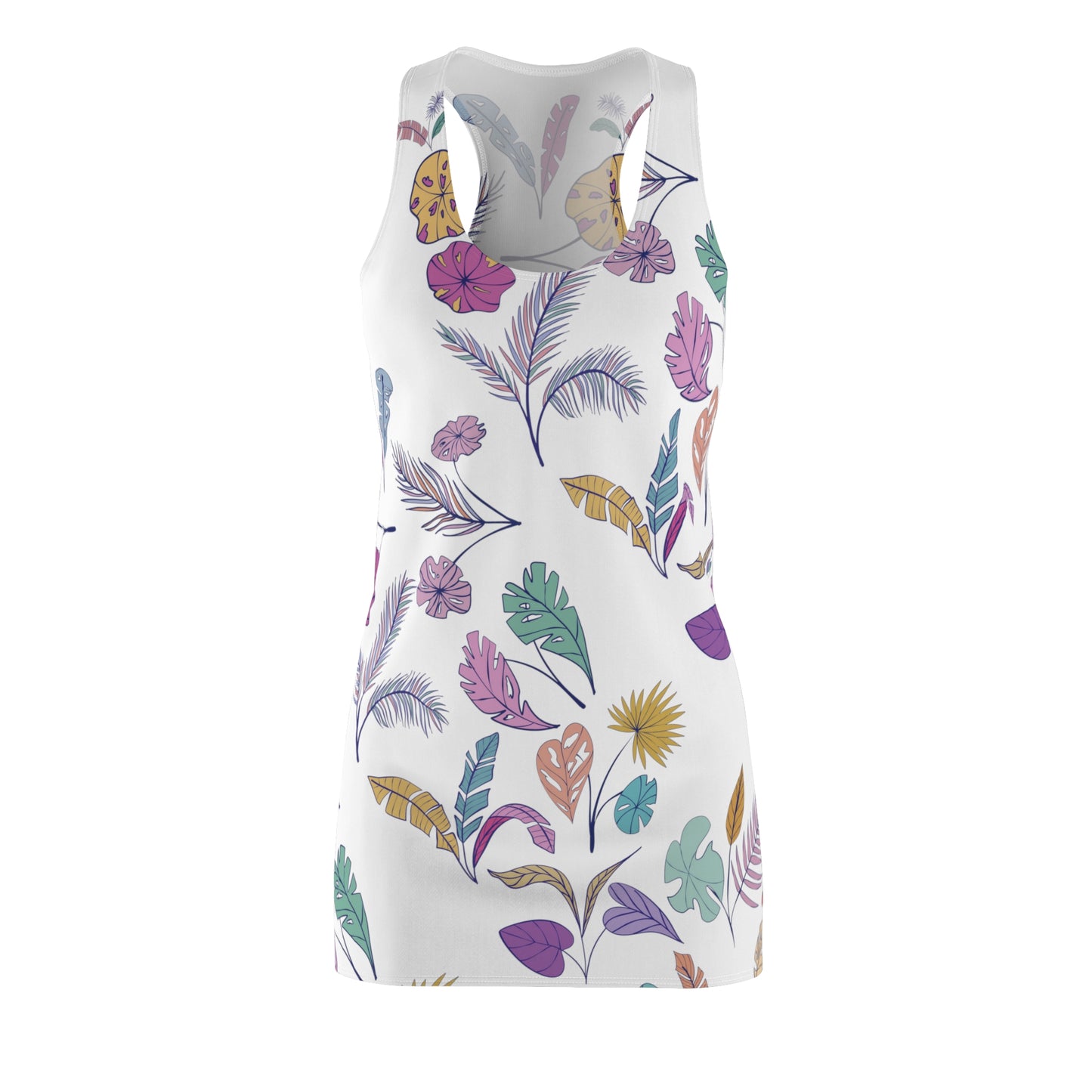 Pastel Leaves Cut & Sew Racerback Dress