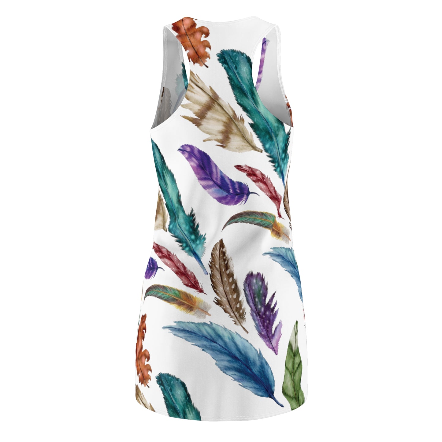 Colorful Feathers Cut & Sew Racerback Dress