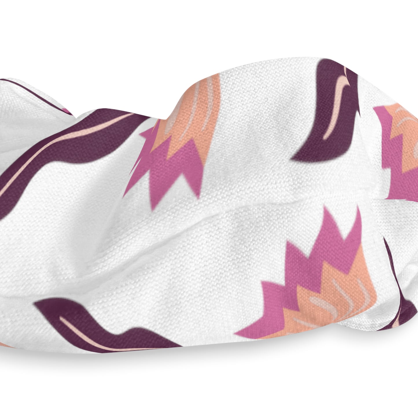 Purple pink Leaves and Flowers - Scrunchie