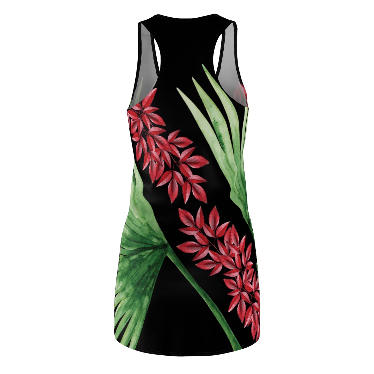Red Flowers Cut & Sew Racerback Dress