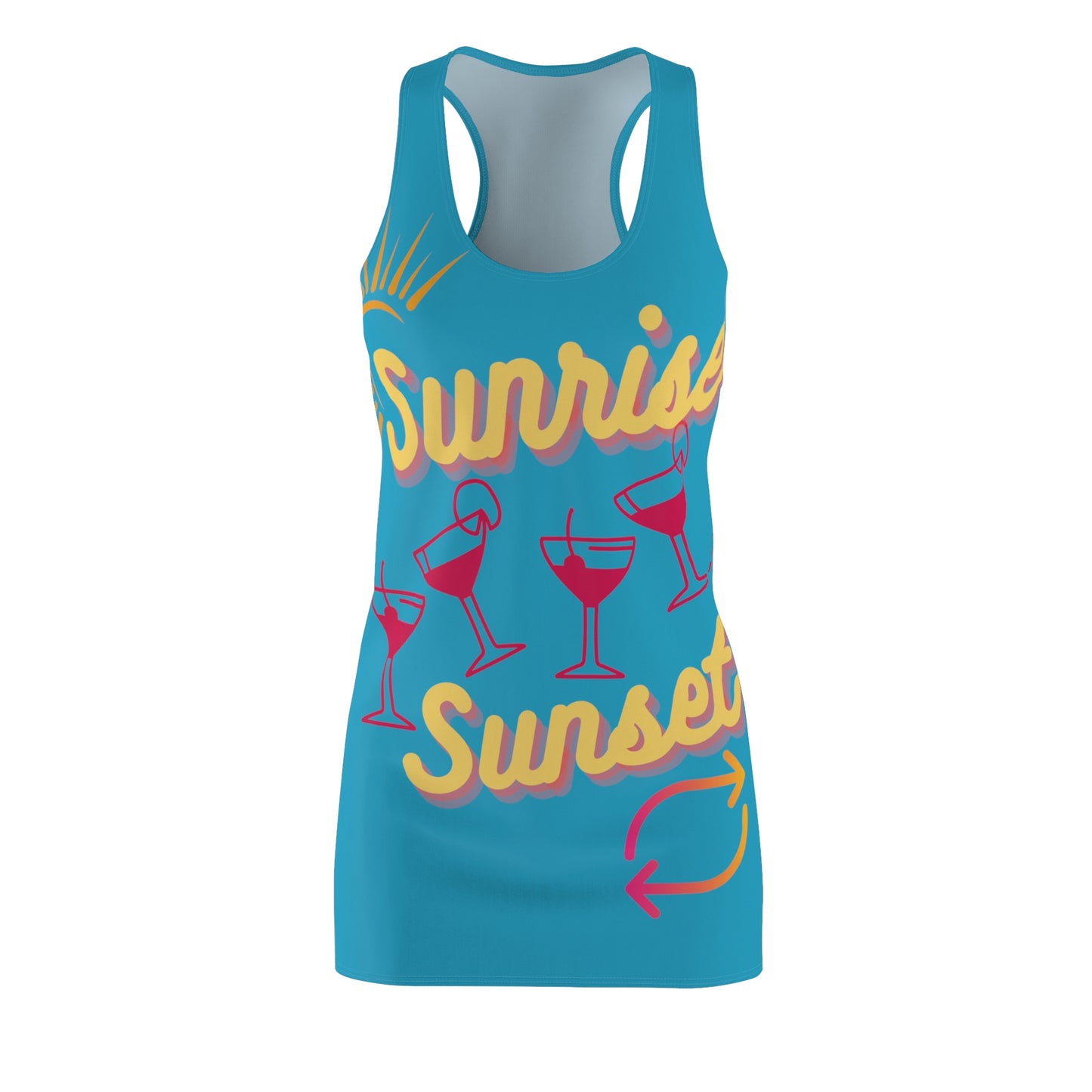 Beach Wear 02 Cut & Sew Racerback Dress (Turquoise)