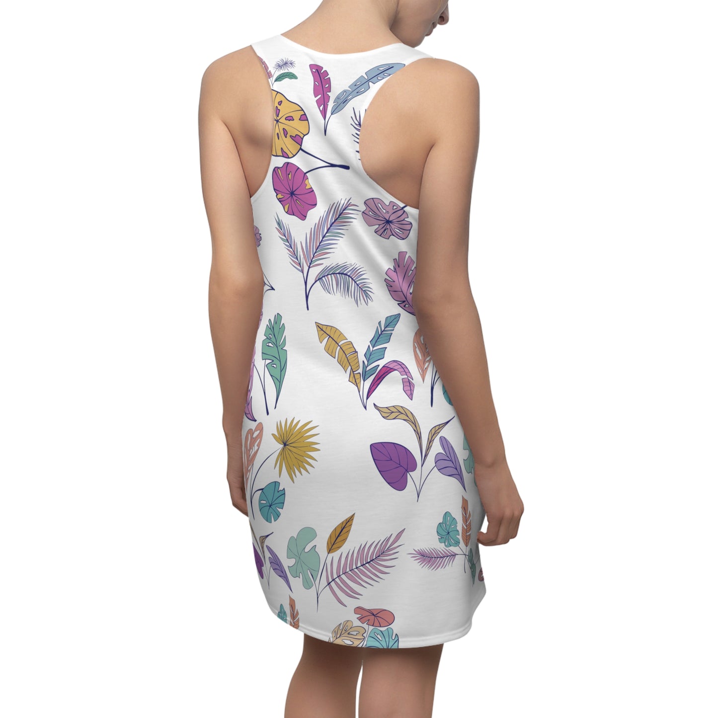 Pastel Leaves Cut & Sew Racerback Dress