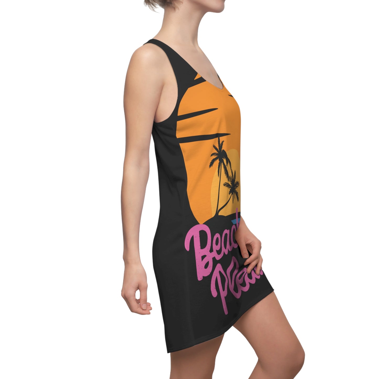 Beach Please Cut & Sew Racerback Dress (Black)