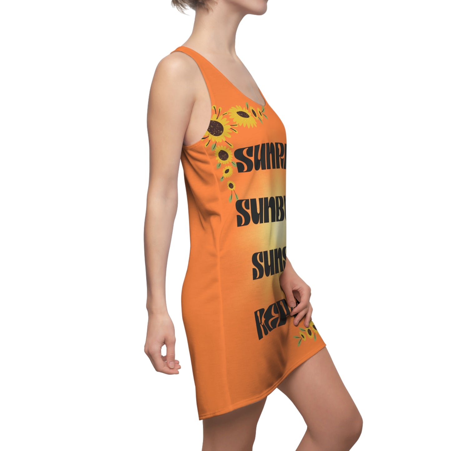 Beach Wear Cut & Sew Racerback Dress (Orange)