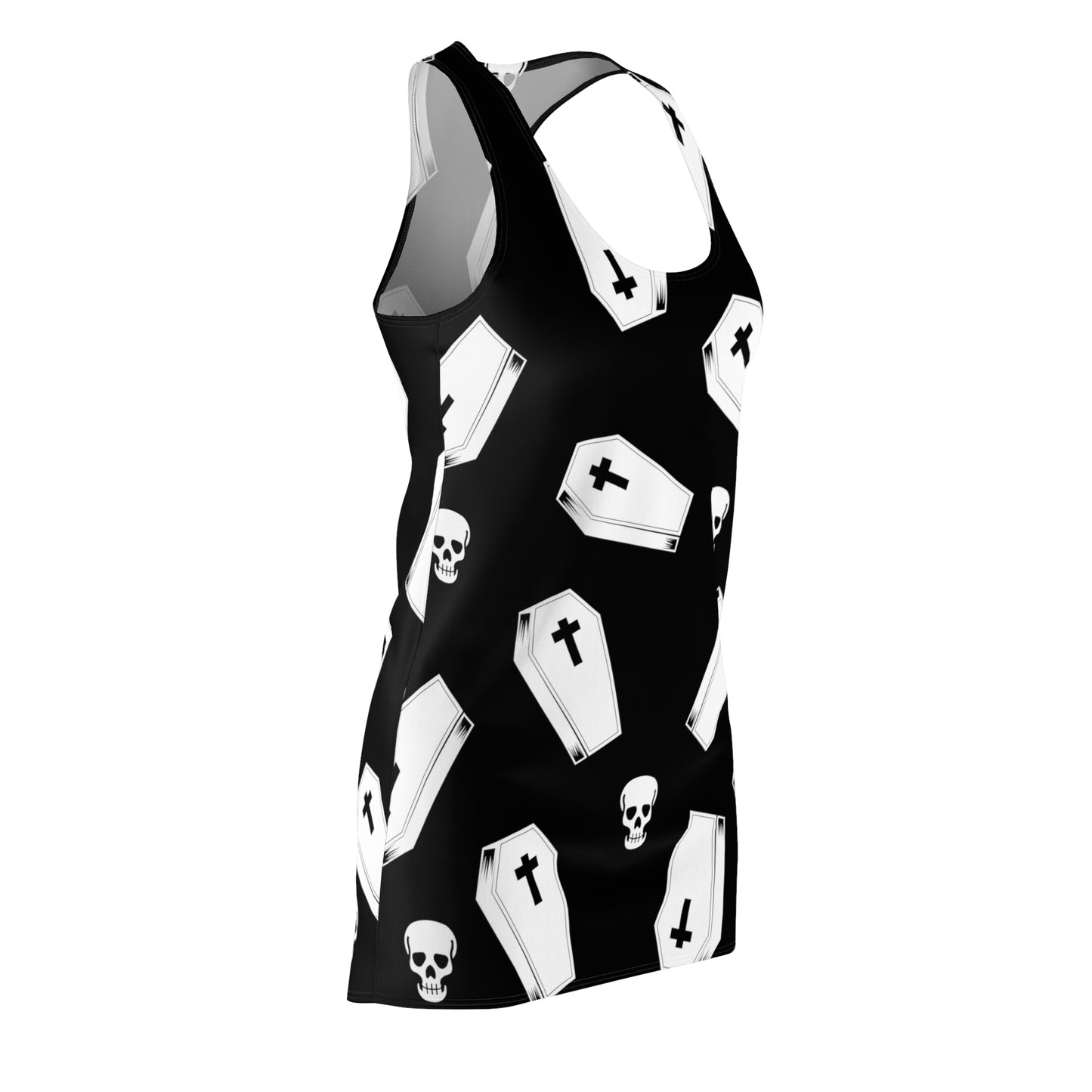 Coffin and Skull Cut & Sew Racerback Dress