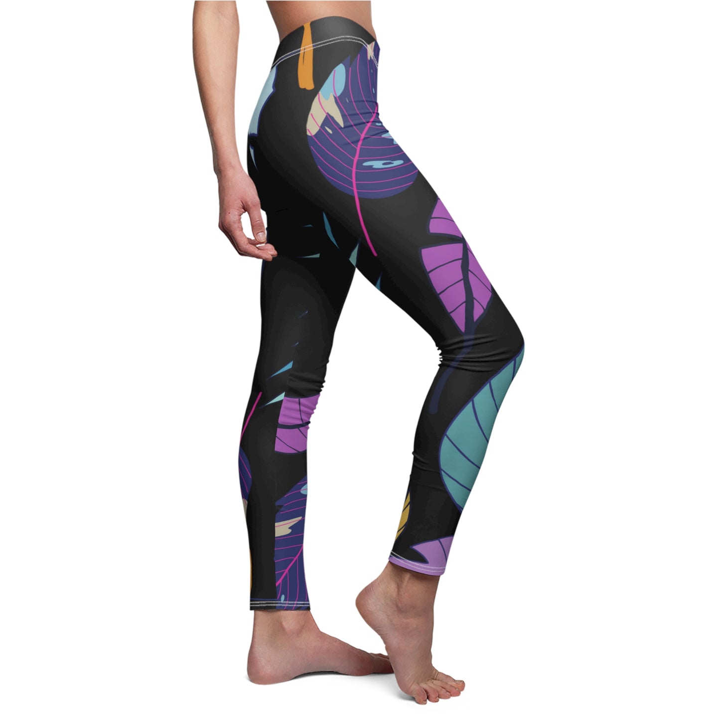 Large Jungle Leaves Cut & Sew Casual Leggings