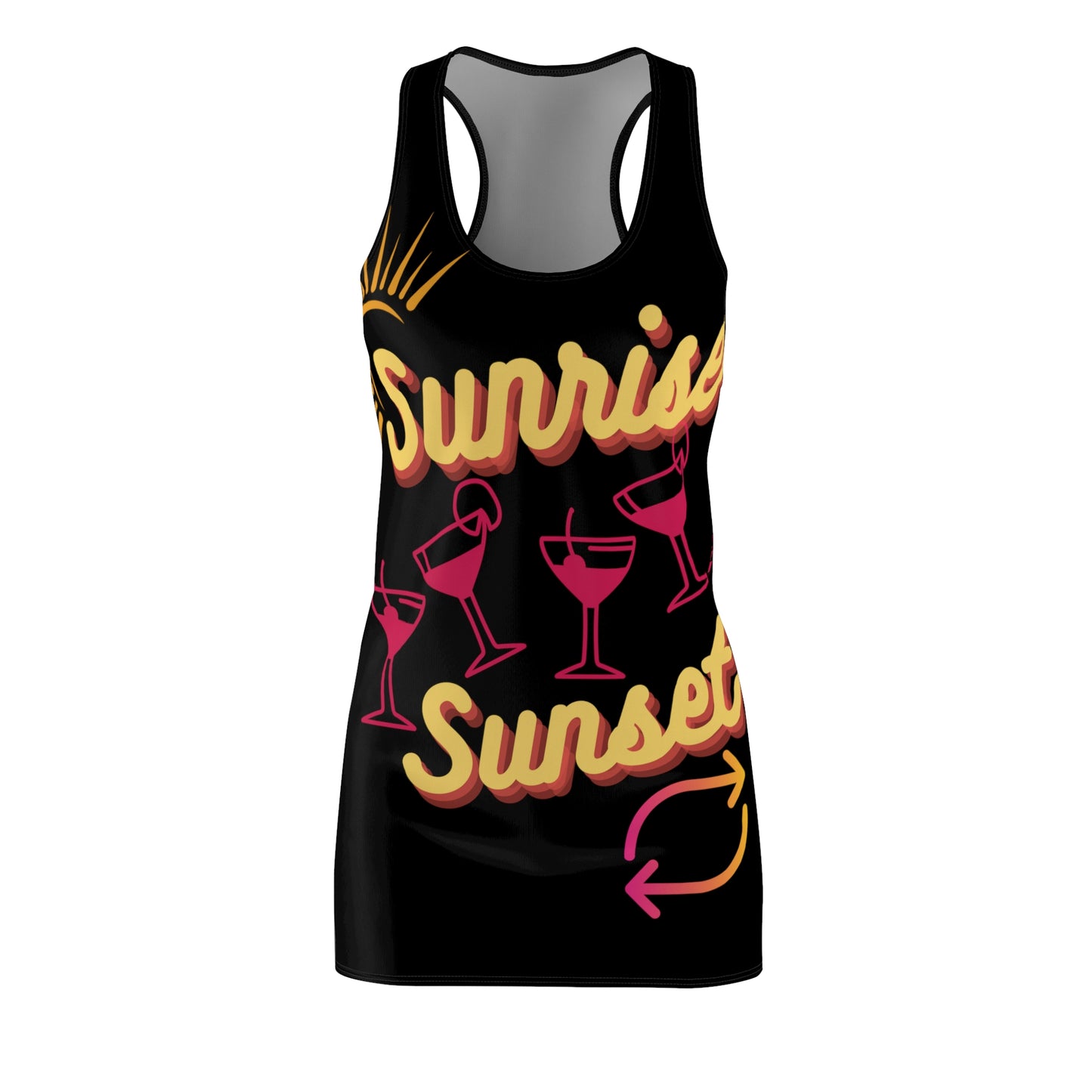 Beach Wear 02 Cut & Sew Racerback Dress (Black)
