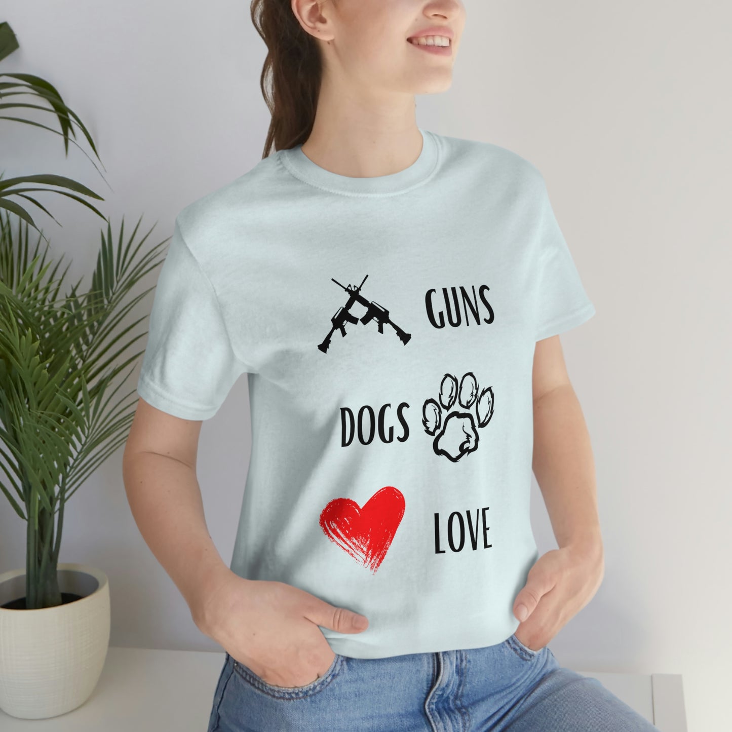 Guns Dogs Red Love - Short Sleeve Tee 02