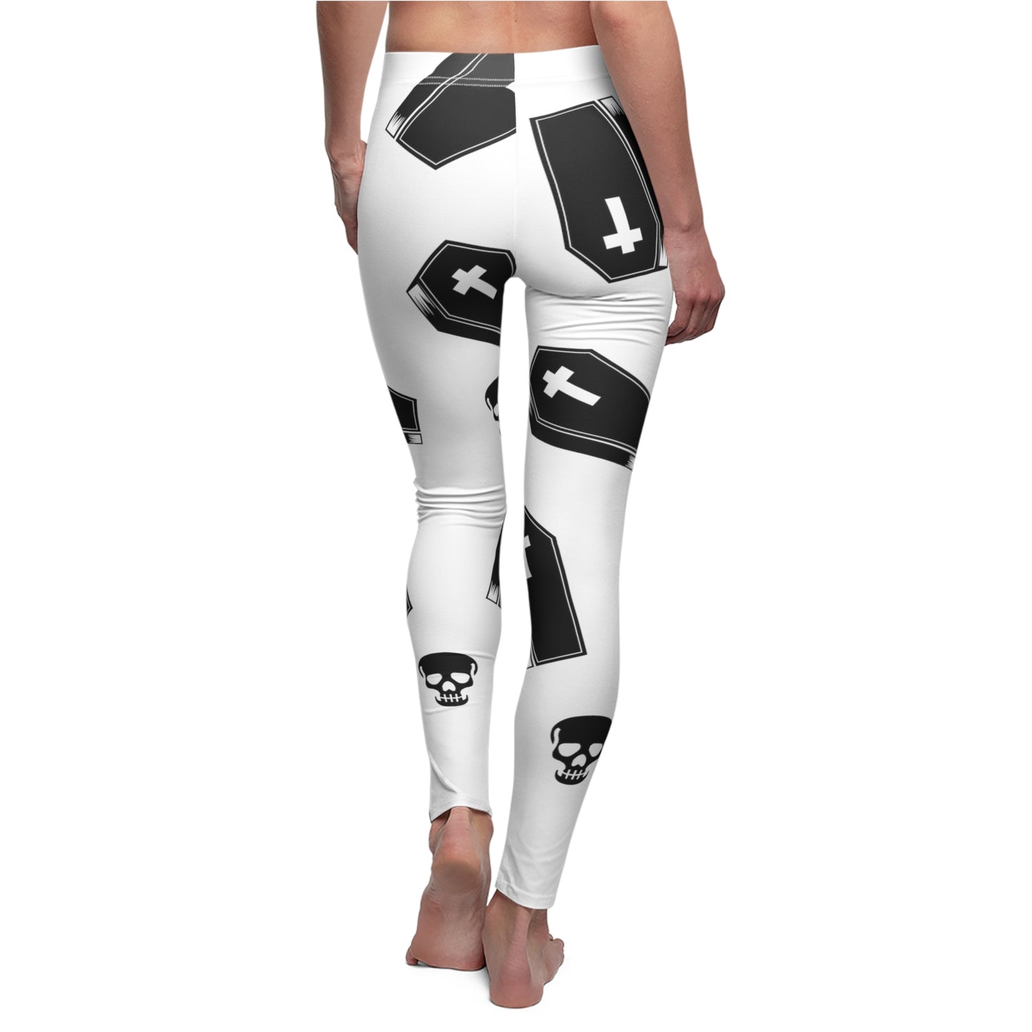 Coffin and Skull - Women's Cut & Sew Casual Leggings