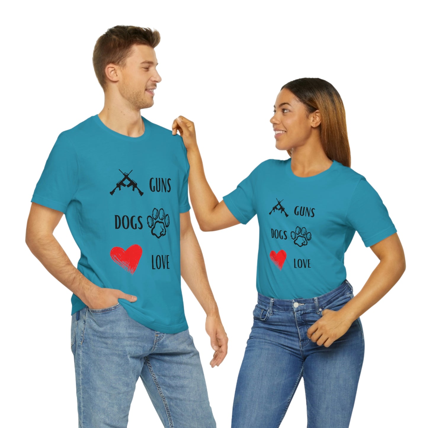 Guns Dogs Red Love - Short Sleeve Tee 02