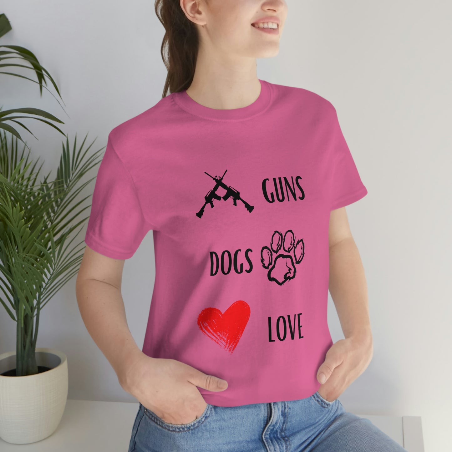 Guns Dogs Red Love - Short Sleeve Tee 02