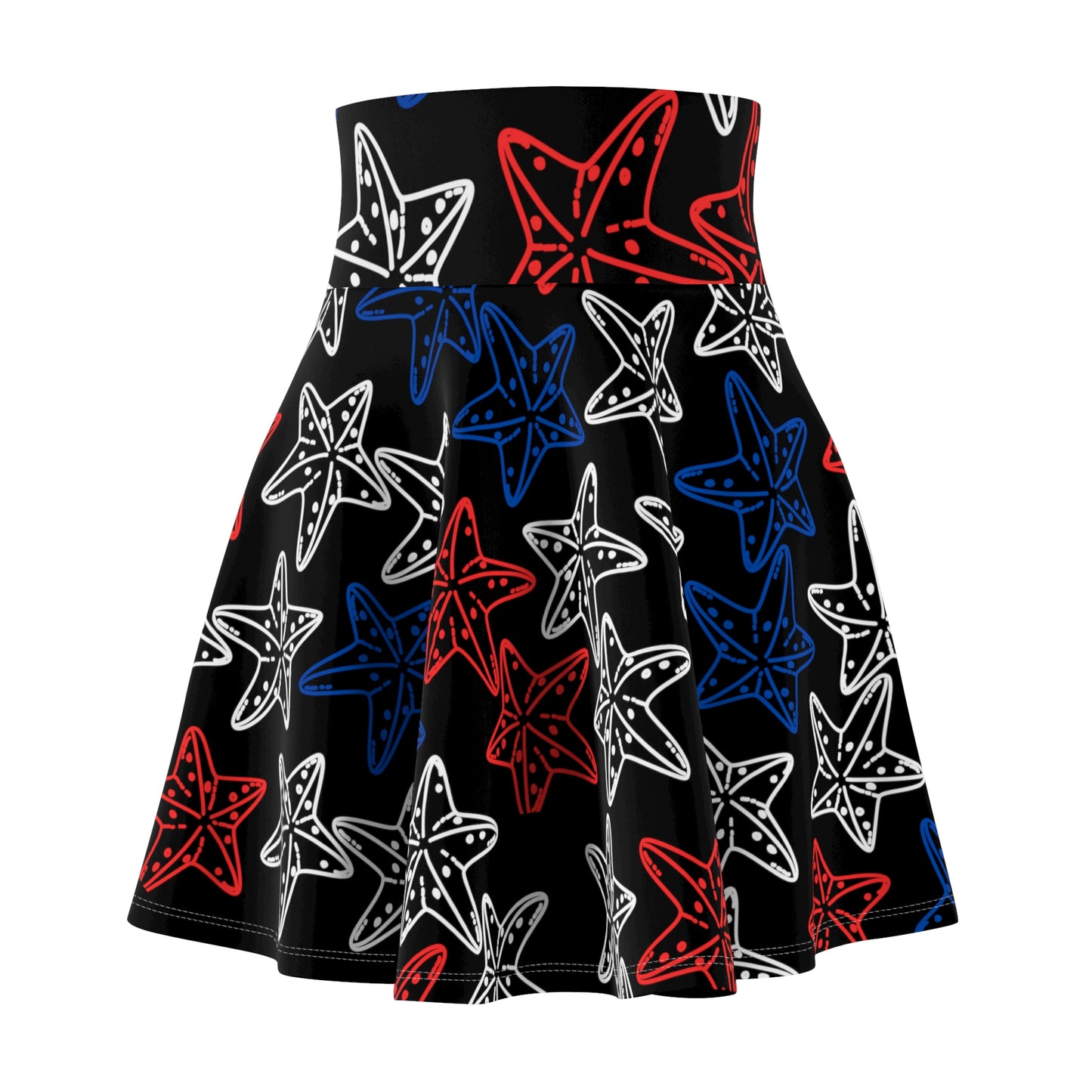 4th of July - Red White and Blue Starfish - Skirt