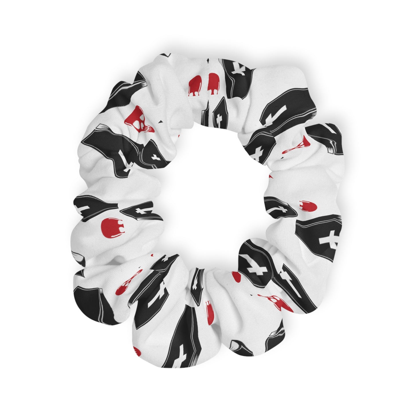 Red Skull and Coffin - Scrunchie