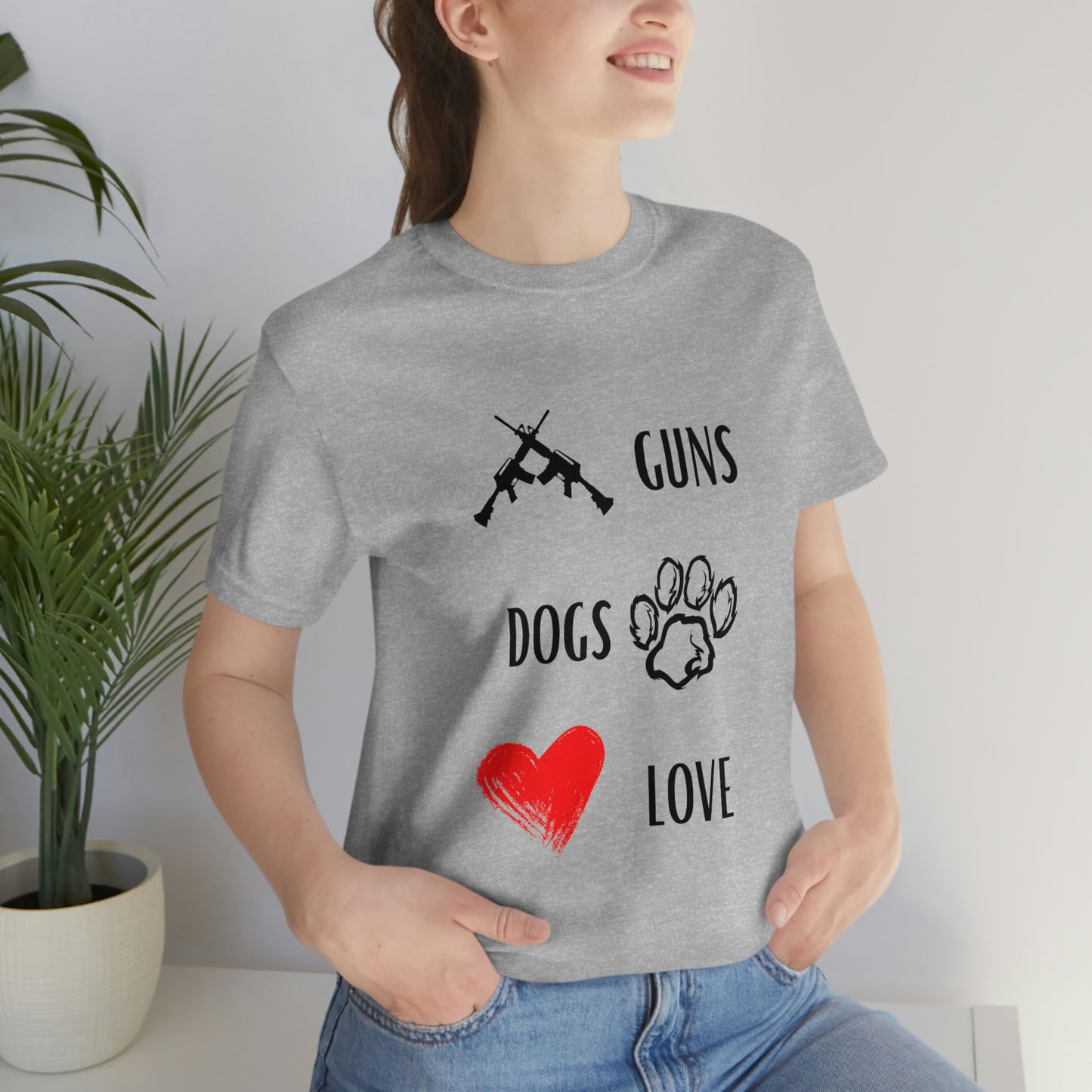 Guns Dogs Red Love - Short Sleeve Tee 02