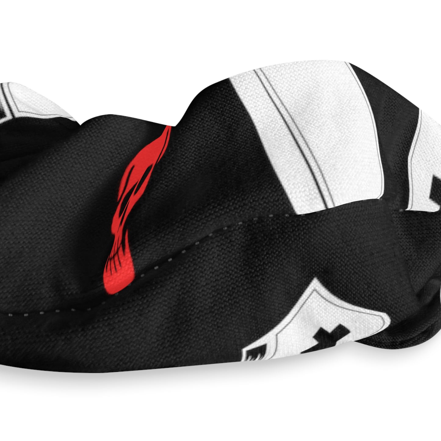 Blk w/ Red Skull and Coffin - Scrunchie