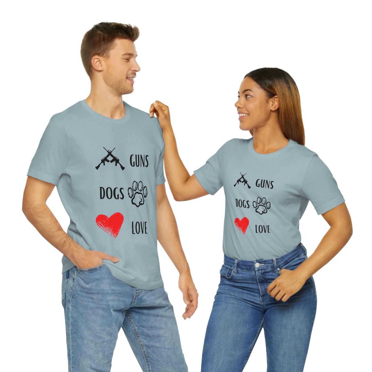Guns Dogs Red Love - Short Sleeve Tee 02