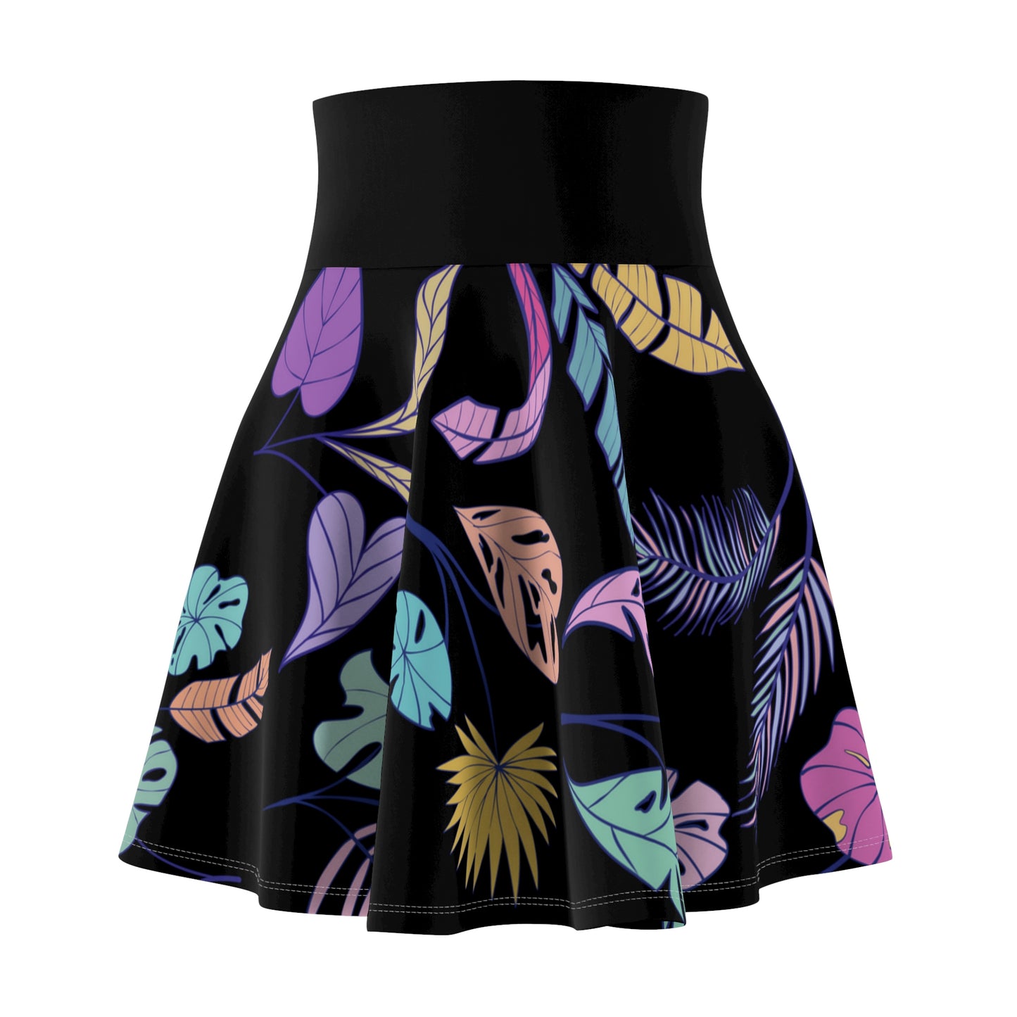 Uniquely Printed Leaves design 04 - Black