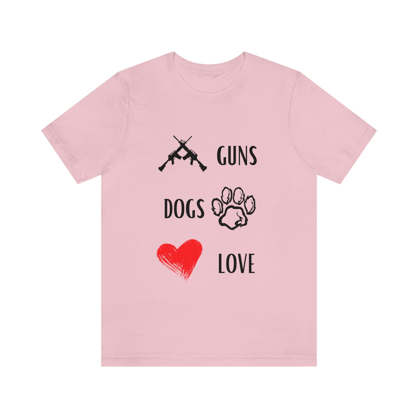 Guns Dogs Red Love - Short Sleeve Tee 02