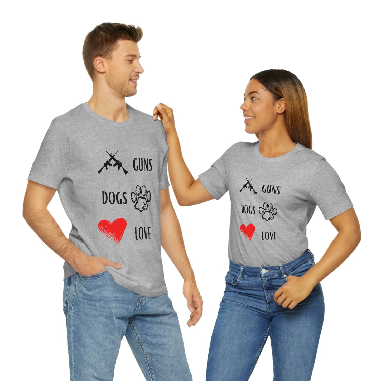 Guns Dogs Red Love - Short Sleeve Tee 02