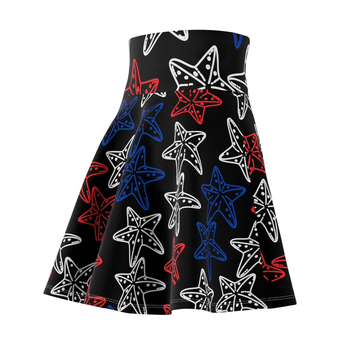 4th of July - Red White and Blue Starfish - Skirt